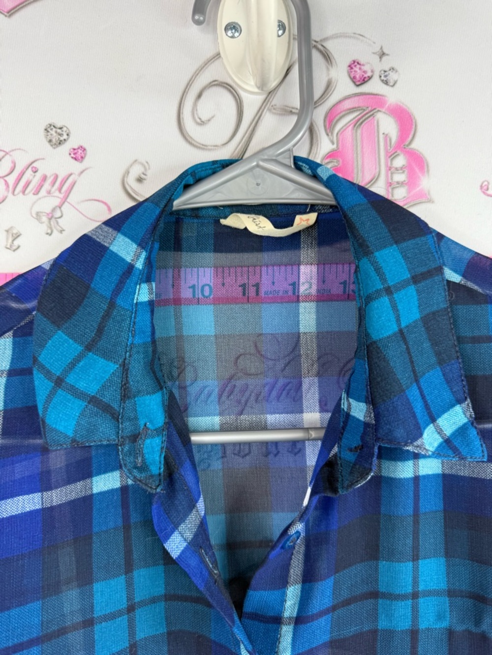 Garage shirt Plaid Button-Down Shirt Blue and Teal mixtures, long sleeve, casual - Picture 8 of 10